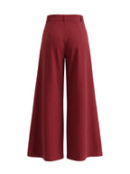 Solid Color Pleated Wide Pants Wide Leg Pants