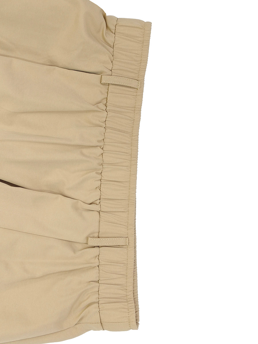 Solid Color Pockets Elasticity Belted Loose A-line Skirts