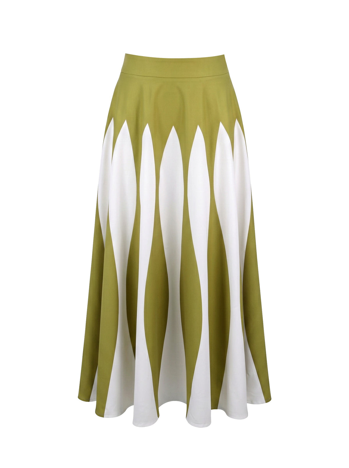 A-Line High Waisted Contrast Color Pleated Printed Skirts Bottoms