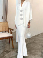 Loose Solid Color V-Neck Blouses&Shirts Tops
