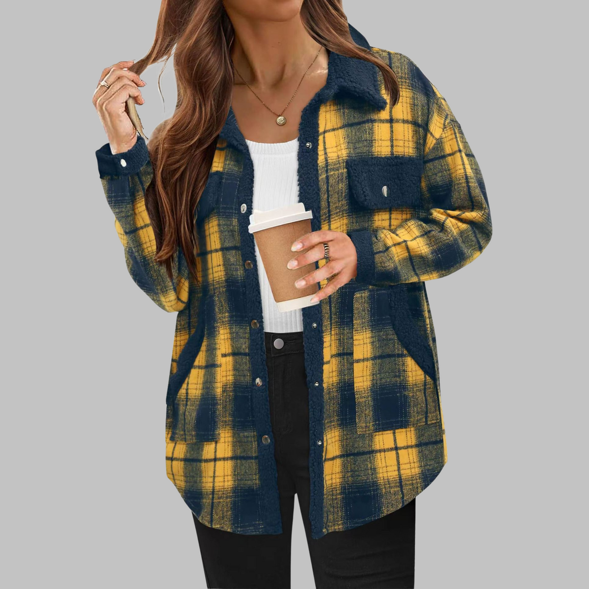 ZENY™ - Classic Long Sleeve Button Down Jacket
