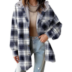 TALLULAH™ - Relaxed Fit Hooded Plaid Jacket