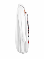 Long Sleeves Loose Buttoned Pockets Printed Lapel Midi Dresses