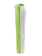High Waisted Belted Contrast Color Pleated Pockets Pants Trousers