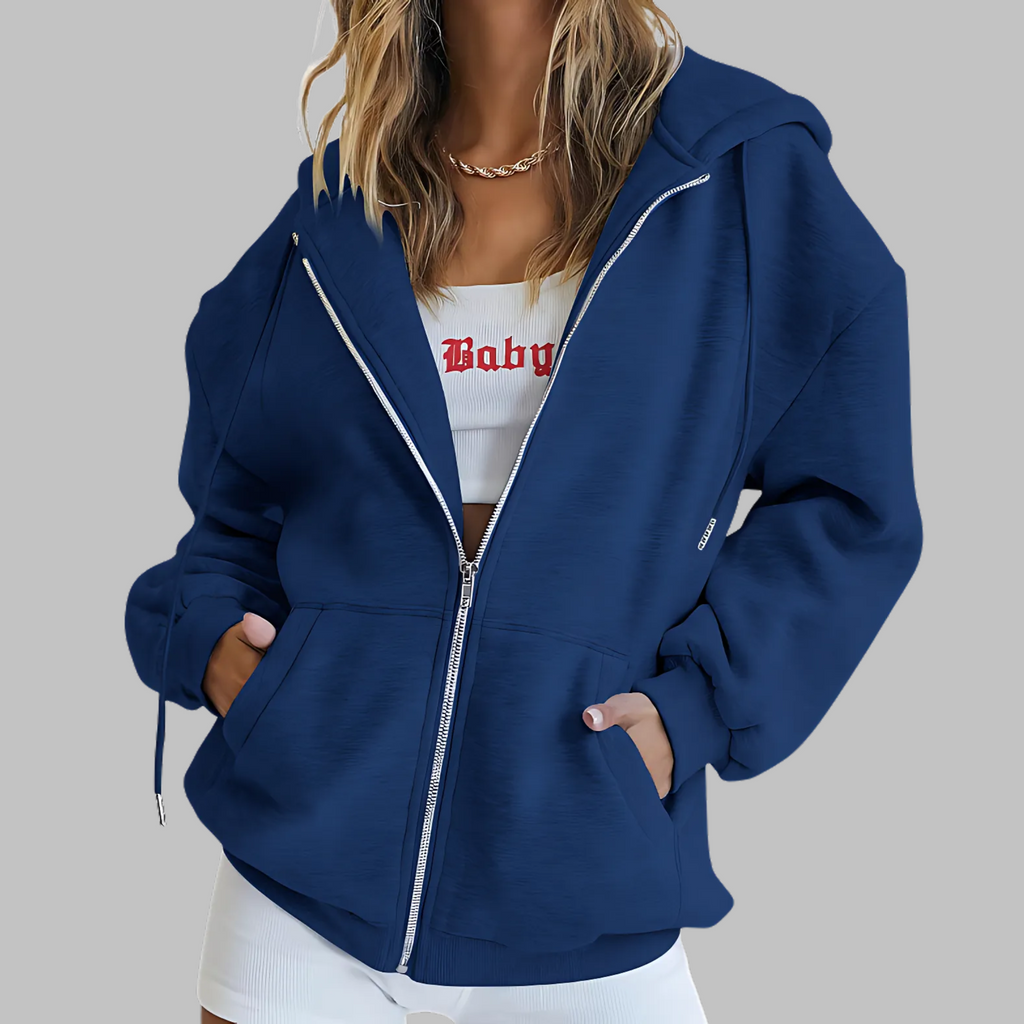 DARA™ - Classic Zip Up Oversized Hooded Jacket