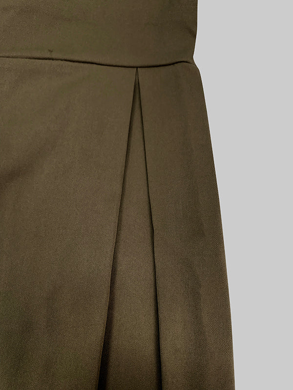 Solid Color No Belt Buttoned Wide Leg Loose V-neck Jumpsuits