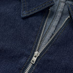 Zipper Split-Joint Solid Color Pockets Wide Leg Long Sleeves Lapel Jumpsuits
