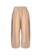 Solid Color Pockets Pleated Wide Leg Loose Pants