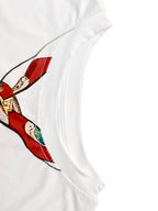 Printed Skinny Short Sleeves Round-Neck T-Shirts Tops