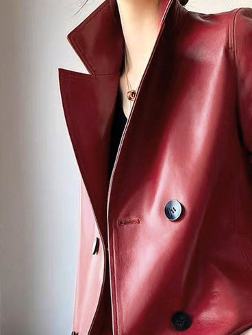 Long Sleeves Buttoned Solid Color Notched Collar Jackets&Coats Outerwear