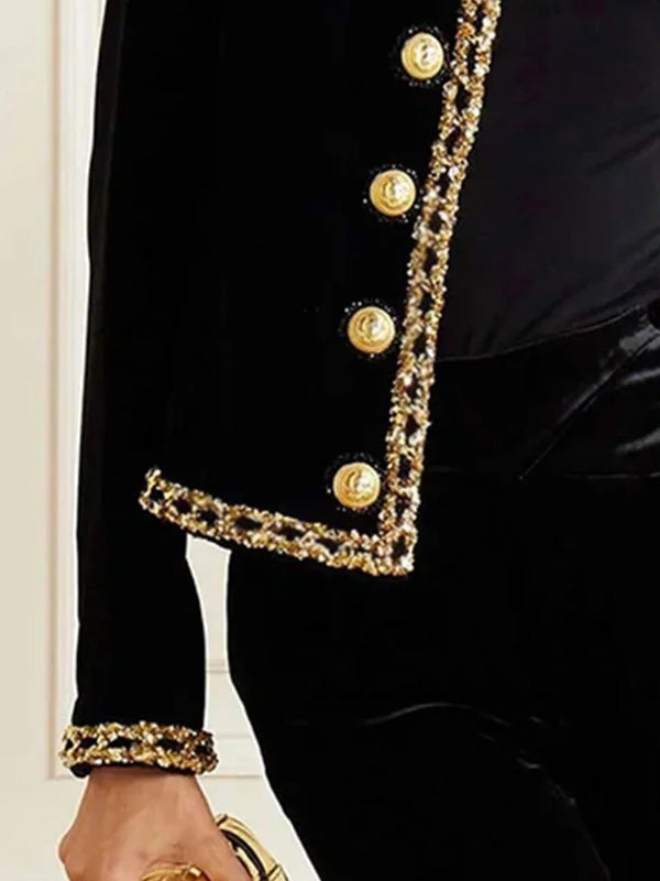 Long Sleeves Buttoned Round-Neck Jackets Outerwear
