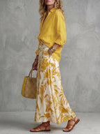 Long Sleeves Loose Buttoned Solid Color Lapel Blouses&Shirts Tops
