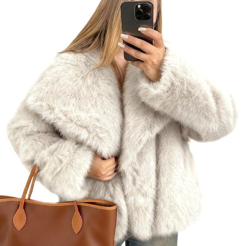 LAURENCE™ - Fashionable Cropped Faux Fur Coat for Fall & Winter Outfits
