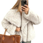 LAURENCE™ - Fashionable Cropped Faux Fur Coat for Fall & Winter Outfits