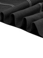 Zipper Split-Joint Pockets Pleated Contrast Color Long Sleeves High Waisted Mock Neck Maxi Dresses