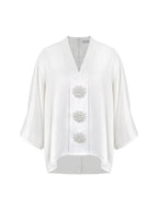 Loose Solid Color V-Neck Blouses&Shirts Tops