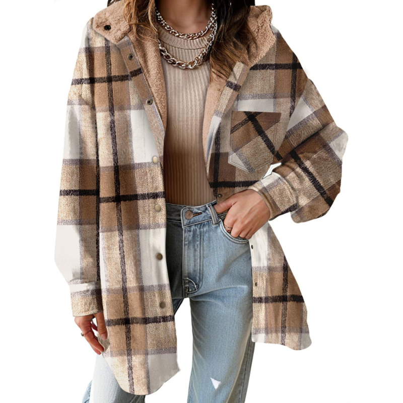TERESA™ – Cozy Flannel Plaid Hooded Shacket