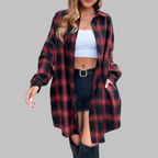 CINA™ - Classy Button Down Plaid Long-Sleeve Jacket