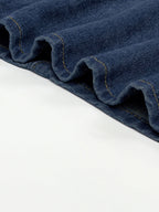 Split-Joint Pockets Hollow Geometric Buttoned Wide Leg Loose Jean Pants Bottoms
