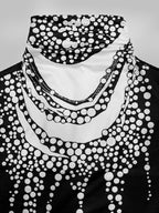Long Sleeves Skinny Printed High-Neck T-Shirts Tops