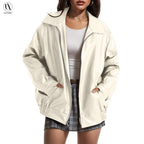 KENDRA™ - Women's Oversized Faux Suede Leather Motorcycle Jacket