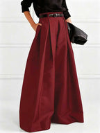 Solid Color Pleated Wide Pants Wide Leg Pants