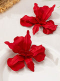 Flower Shape Solid Color Earrings Accessories