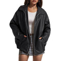 KENDRA™ - Women's Oversized Faux Suede Leather Motorcycle Jacket