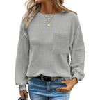 LIORA™ - Cozy Oversized Long Sleeve Crewneck Blouse