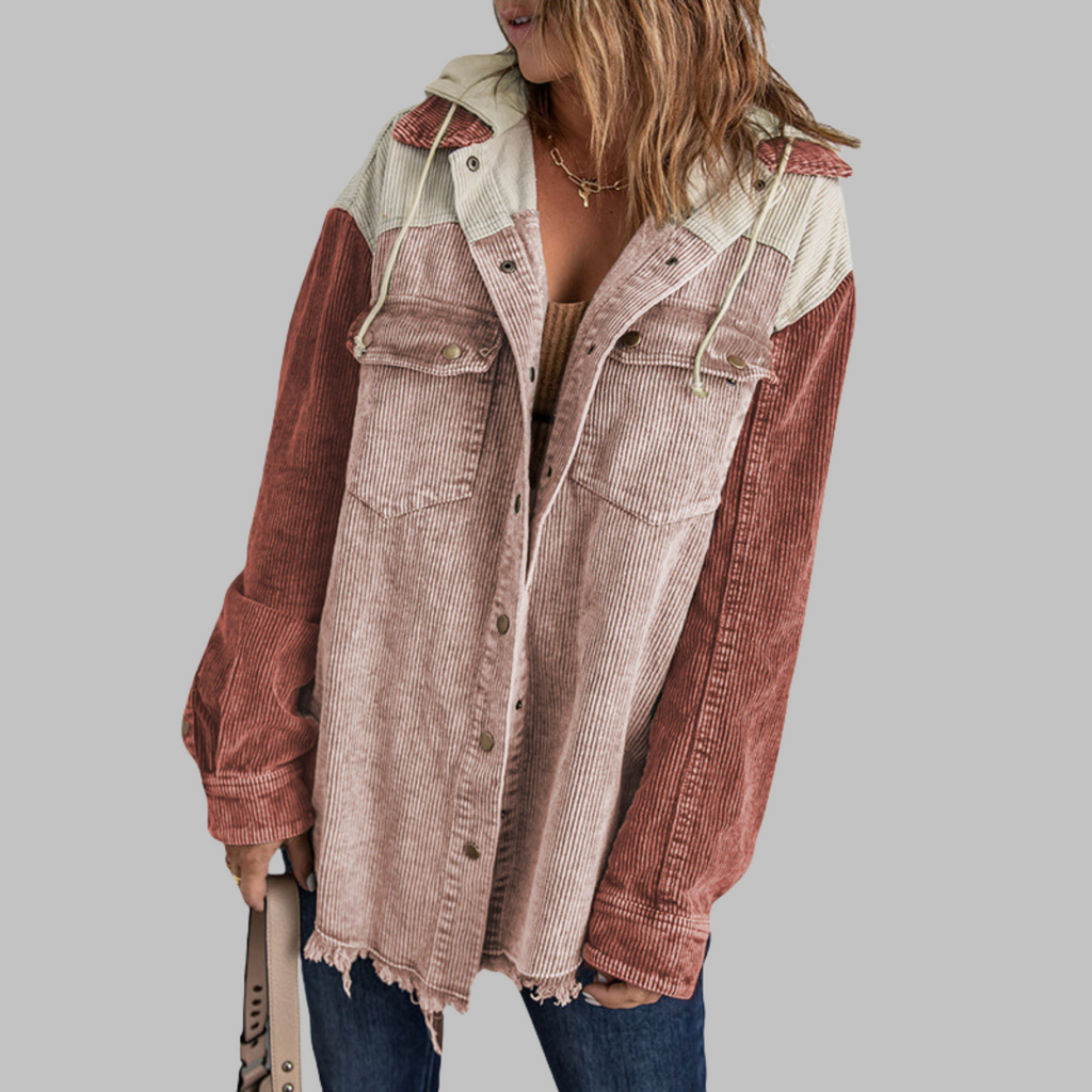 DABRINA™ - Classic Button Down Long Sleeve Hooded Jacket