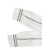 High Waisted Long Sleeves Contrast Color Pleated Pockets Notched Collar Jumpsuits