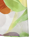 A-Line Loose Pleated Pockets Printed Zipper Stand Collar Maxi Dresses