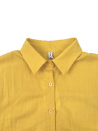 Long Sleeves Loose Buttoned Solid Color Lapel Blouses&Shirts Tops