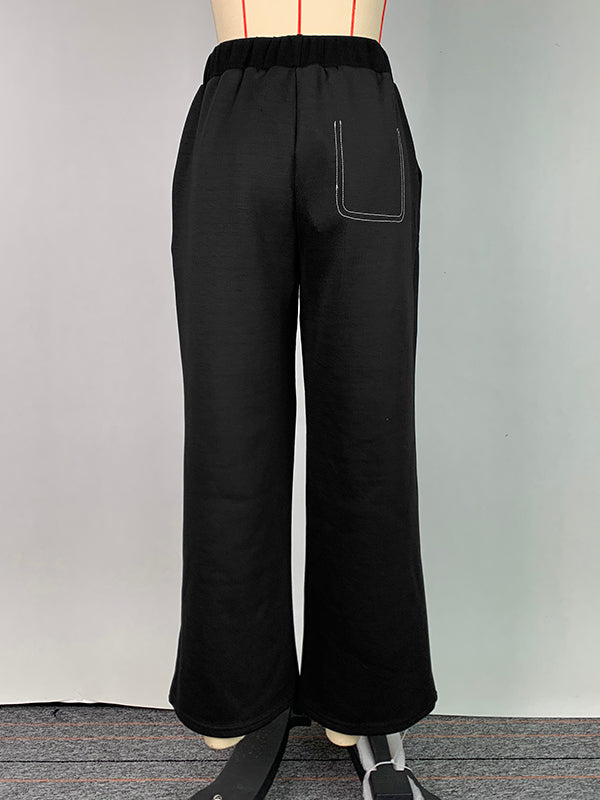 High Waisted Loose Split-Joint Pants Trousers
