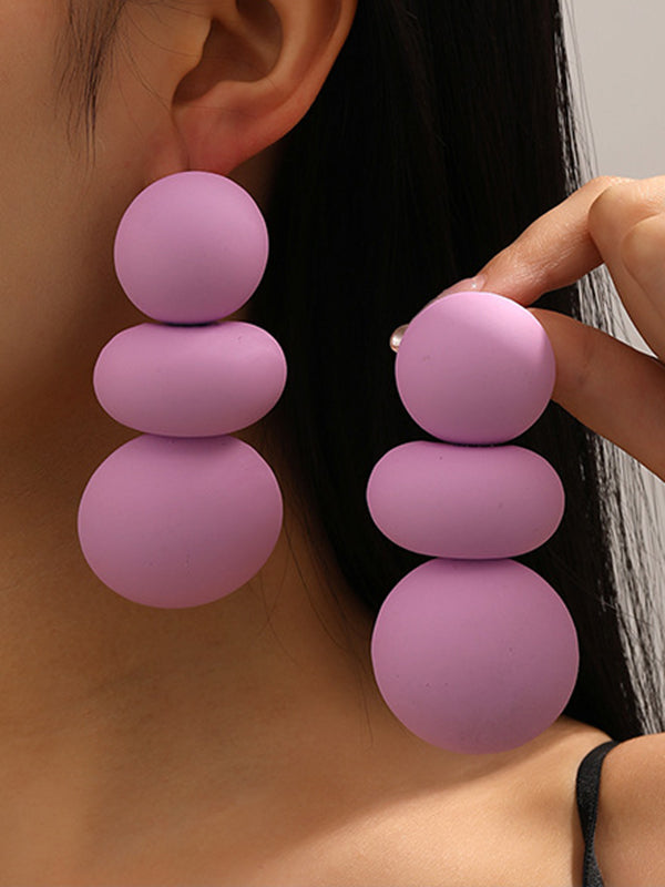 Beaded Geometric Solid Color Earrings Accessories
