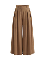 Solid Color Pleated Wide Pants Wide Leg Pants