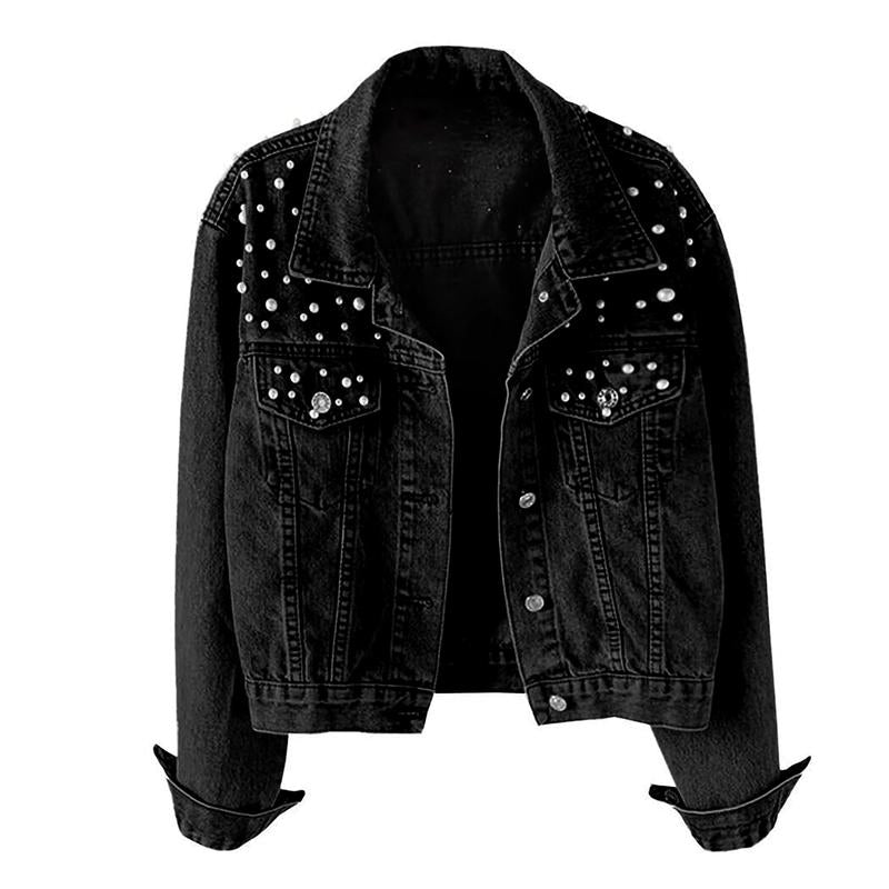 VALERIE™ - Vintage Loose Embroidered Pearls Cropped Jacket