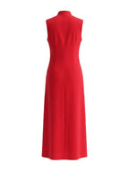 A-Line High Waisted Buttoned Pockets Solid Color Lapel Maxi Dresses Shirt Dress