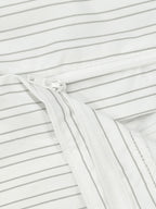 High Waisted Loose Buttoned Contrast Color Pockets Split-Joint Striped Tied Pants Trousers