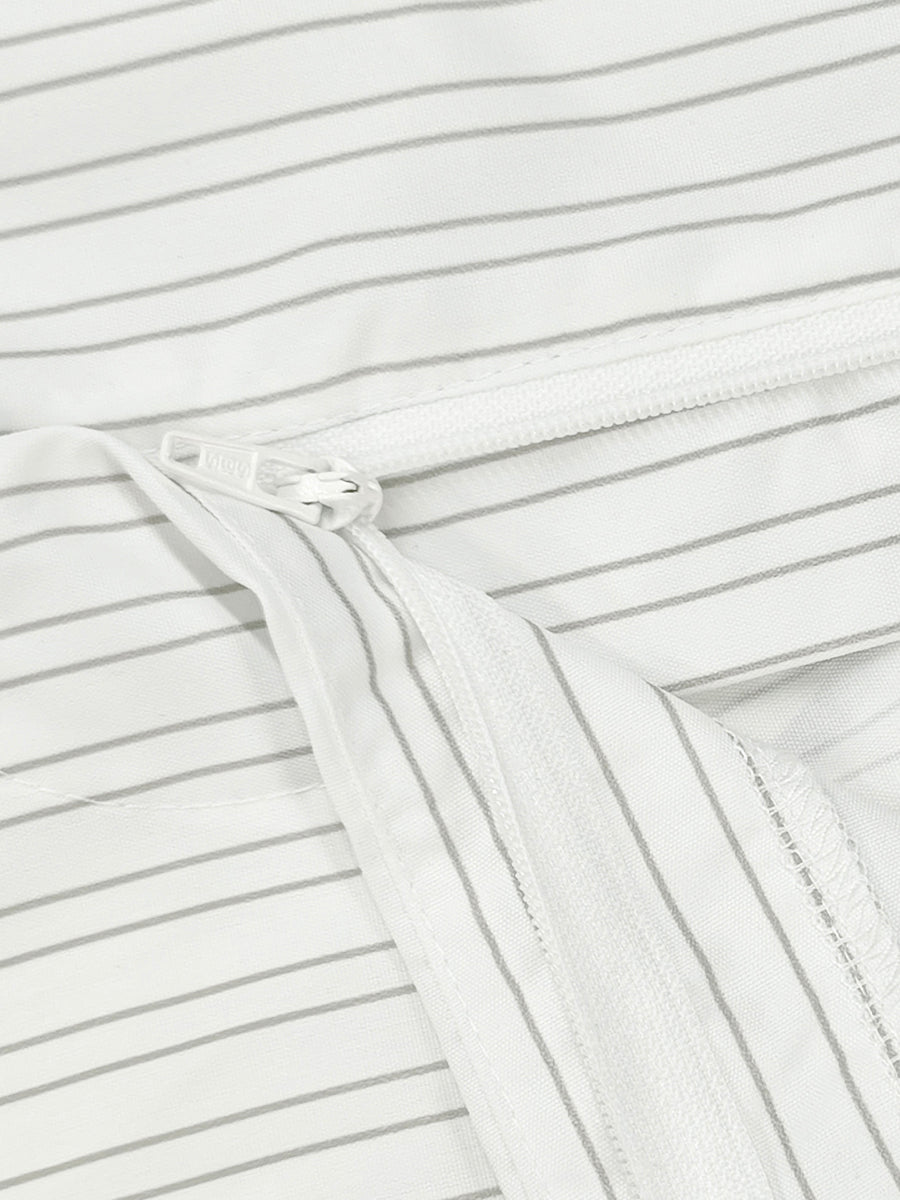 High Waisted Loose Buttoned Contrast Color Pockets Split-Joint Striped Tied Pants Trousers