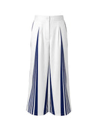 High Waisted Wide Leg Contrast Color No Belt Pockets Pants Trousers
