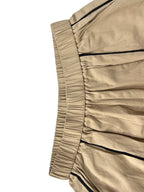 Solid Color Pockets Elasticity Buttoned Wide Leg Cropped Trousers Pants