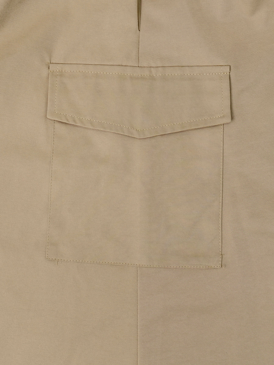 Solid Color Pockets Elasticity Belted Loose A-line Skirts