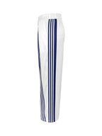 High Waisted Wide Leg Contrast Color No Belt Pockets Pants Trousers