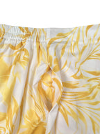 A-Line High Waisted Contrast Color Flower Print Pockets Skirts