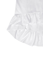 High-Low Loose Pleated Ruffled Solid Color Deep V-Neck Mini Dresses