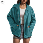 KENDRA™ - Women's Oversized Faux Suede Leather Motorcycle Jacket