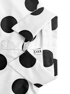 Long Sleeves Loose Buttoned Polka-Dot Printed Lapel Blouses&Shirts Tops