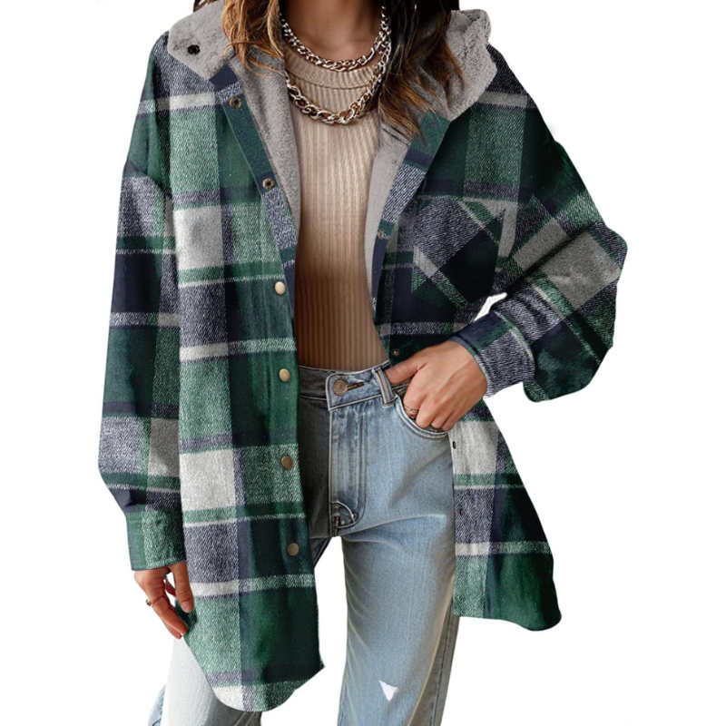 TERESA™ – Cozy Flannel Plaid Hooded Shacket