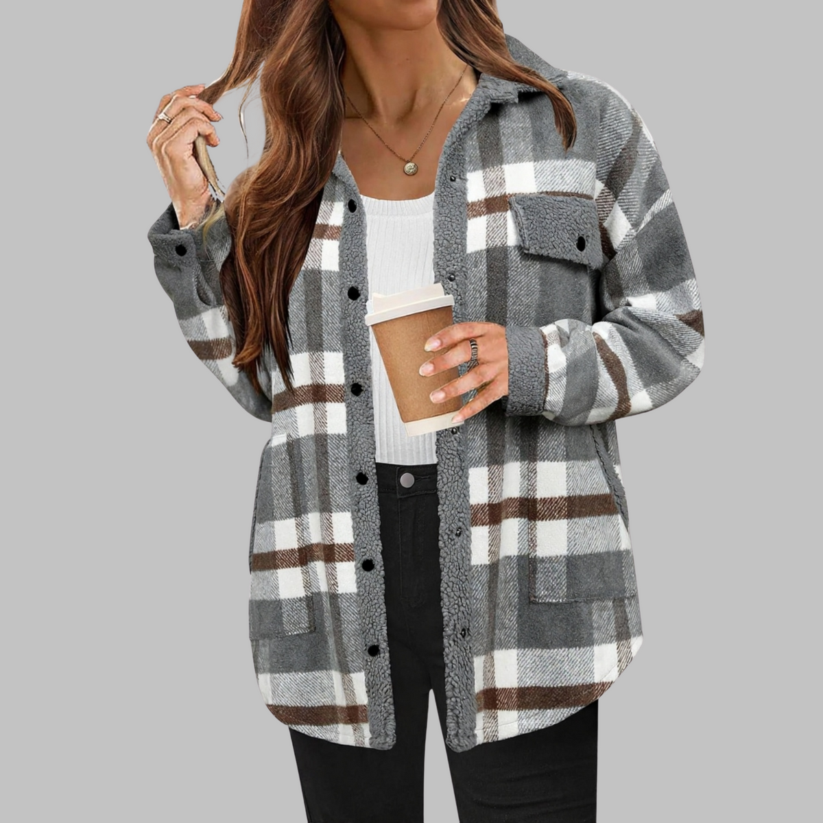ZENY™ - Classic Long Sleeve Button Down Jacket